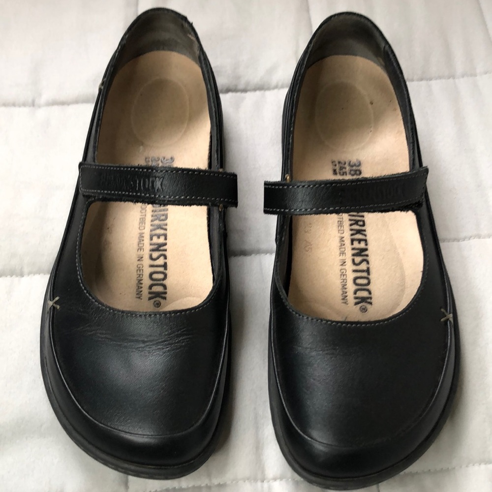 Birkenstock MaryJanes, Black Leather, Size 7.5, EUC